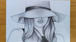 How To Draw A Girl With Hat Pencil Sketch Youtube Easy Drawings Sketches Pencil Drawings Easy Art Drawings Sketches Simple