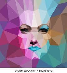 Illustration Female Face Fragmented Triangle Pattern Stock Vector (Royalty  Free) 1097804753
