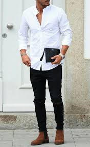 White Shirt With Black Jeans Mensfashionwhite Men Sfitness Mens Fashion White Stylish Mens Outfits Mens Casual Outfits
