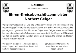Traueranzeigen von Norbert Geiger