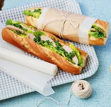Smoked Chicken Parsley Pesto And Crisp Gem Lettuce Baguette Recipe Delicious Magazine Recipe Smoked Chicken Picnic Foods Lettuce Recipes
