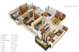 Design of an elongated apartment with three bedrooms, one main located in the front of the house and bathroom, the secondary rooms are on the right side, both the living room and. 3 Bedroom Apartment House Plans House Floor Plans House Plans Small House Floor Plans