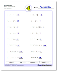 Negative Numbers Addition Worksheet And Subtraction Worksheet 3 In 2020 Negative Numbers Worksheet Subtracting Negative Numbers Negative Numbers
