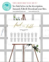 Find Your Table Gold Wedding Seating Chart Guest Table