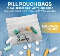 Pill Pouch Bags - (Pack of 400) 3" x 2.75" - BPA-Free, Poly Bag Disposable Zipper Pills Baggies, Daily AM PM Travel Medicine Organizer Storage ...