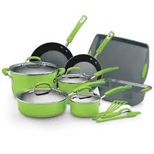Farberware Reliance 15pc Cookware Set In 2020 Rachel Ray Cookware Cookware Set Green Cookware