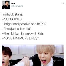 Here Right Here Is A Minhyuk Stan Come At Me Kihyun Stans We Re Friends C Monsta X Funny Monsta X Monsta X Minhyuk