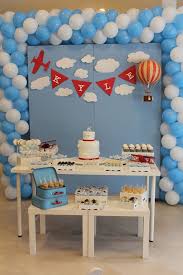 First Birthday Birthday Balloons First Birthday Baby Boy 1st Birthday Decoration Ideas For Boy First Birthday Party Time Flies Thank Heaven For Little Boys Planes Birthday Party Airplane Birthday Party Boy Birthday Parties