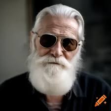 John lennon with gray hair and salt and pepper beard