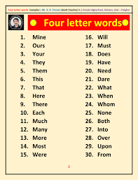 Four letter nouns · area · army · baby · back · ball · band · bank · base . 4 Letter Words Flip Ebook Pages 1 3 Anyflip