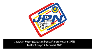 Ijazah dan diploma/stpm status pelantikan :tetap/kontrak. Jawatan Kosong Jabatan Pendaftaran Negara Jpn Tarikh Tutup 17 Februari 2021