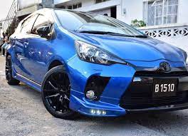 trd bodykit fitted on toyota aqua with alloy wheels 17 toyota prius custom toyota prius prius custom