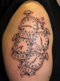 Birth Year Tattoo Designs For Men Pocket Watches Children S Names Time Of Birth Fatherhood Tattoo Tattoo Ideas And Inspiration Tattoos For Daughters Baby Name Tattoos Tattoos For Kids