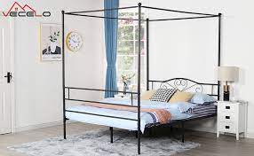 So if you only like it, you can return it within 100 corner computer desk. Amazon Com Vecelo 4 Post Canopy Platform Four Corner Bed Mosquito Netting Bracket Mattress Foundation With Headboard Footboard Full Black Furniture Decor