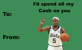 Create your own unique greeting on a basketball valentine card from zazzle. Go Green This Valentine S Day With These Msu Basketball Cards The Only Colors