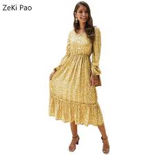 If you didn't really pay much attention to the 2020 runway shows for fall/winter 2020, have no fear. Elegant Spring Fall Women S Dress 2020 Casual Bohemian Floral Long Dress Fashion Top Vestidos Dress Plus Size Dresses Aliexpress