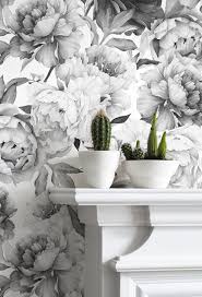 Black And White Floral Wallpaper Peel And Stick Giant Black And White Peony Removable Wallpaper Mural Etsy In 2020 Floral Wallpaper Mural Wallpaper Mural