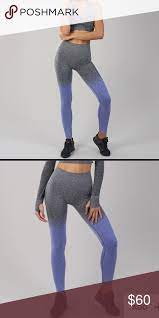 Gymshark Ombre Seamless Leggings In Blue Charcoal Seamless Leggings Gymshark Pants Blue