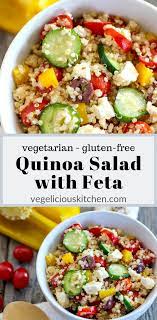Colorful Quinoa Salad With Feta Recipe Quinoa Salad Recipes Cold Feta Cheese Recipes Salad Quinoa Salad Feta