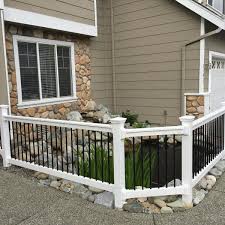 Aluminum deck stair railing kit with pickets in matte black (23) $201 and. Weatherables Bellaire 3 Ft H X 8 Ft W White Vinyl Railing Kit Wwr Thdba36 S8 The Home Depot