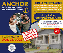 Ewing New Jersey - ANCHOR Property Tax Relief Program Deadline Extended