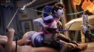 3d absurdres amelie lacroix anus areolae ass blender blizzard  entertainment bondage breasts erection female fireboxstudio highres male  nipples overwatch patreon username penetration penis pussy reverse cowgirl  position sex straight