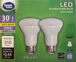 R20 Led Indoor Floodlight Soft White Dimmable 30 Watt Equivalent 2 Bulb Pack Amazon Com