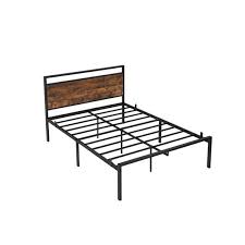 Nordli bed with headboard and storage, anthracite, king. Vasagle Full Size Metal Bed Frame With Headboard No Box Spring Needed Platform Bed Under Bed Storage Industrial Style Rustic Brown And Black Urmb912b01