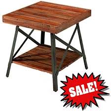 Small Square Side Table With Open Storage Shelf Metal And Wood Rustic Brown Wooden End Table Chair Side Sofa Side Square Side Table Table And Chairs End Tables