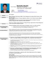 Cv Of Ramesh Nayak For Project Manager Snr Project Manager Position