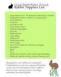 Printable Checklist Bunny Supplies Pet Bunny Bunny Care
