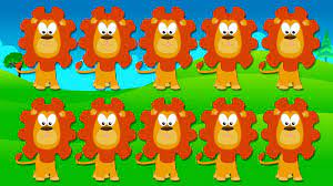 Three lions, original 1996 version. Ten Little Lions Kids Nursery Rhymes Nursery Rhymes Activities Nursery Rhymes