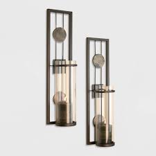 Alladinbox wall sconces candle holder classic metal acrylic wall decorations for living room, bathroom, dining room, set of 2. 2pc Contemporary Wall Sconces Set Danya B Target
