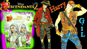 Printable the descendants 2 logo coloring page. Descendants 2 Color Harry Hook Gil Wickedly Cool Coloring Book Youtube