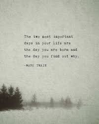 Mark Twain Quote The Two Most Important Days In Your Life Etsy In 2020 Mark Twain Quotes Intelligence Quotes Inspirational Quotes