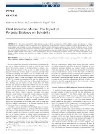 Pdf Child Abduction Murder The Impact Of Forensic Evidence On Solvability