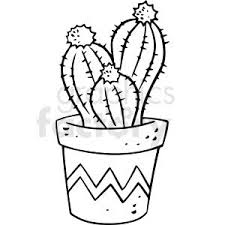 Cactus clipart is the very item that every graphic designer should have in his or her graphic elements collection. Cartoon Cactus Black White Vector Clipart Clip Art Vector Clipart Cactus Clipart