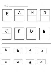 These printable alphabet matching worksheet is great for preschool, kindergarten, and first grade. English Worksheets Alphabet Match