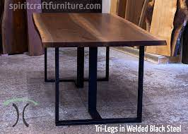 Tables with metal legs look really sturdy and durable and they really are, this being one of the reasons why they're so attractive. Table Legs And Bases For Hardwood Slab Table Tops