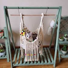 Pet Hammock Gift For Pet Lovers Diy Gift For Your Pet Pet Gifts Macrame Pet House Handmade Pet Hanging Bed Cat Pet Bed In 2021 Diy Cat Hammock Cat Hammock Handmade Pet