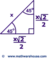 Special Right Triangles Formulas 30 60 90 And 45 45 90