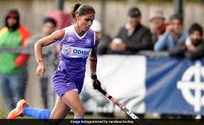 Vandana katariya of team india controls the ball during the women's preliminary pool a match between india and south africa at tokyo 2020 olympic games. Lvr8lgc6dthaxm