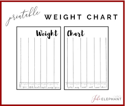 printable weight chart bullet journal inspired layout a5 size download