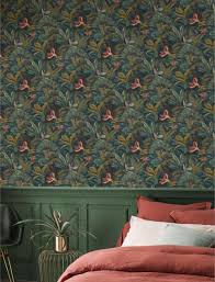 Papier Peint Vinyle Sur Intisse Motif Jungle Nocturne Vert Leroy Merlin En 2020 Decoration Maison Papier Peint Vinyle Vert Chambre