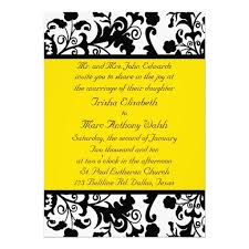 Black And White Wedding Invitation Elegant Black White Yellow Wedding Invitation Zazzle Com Teal Wedding Invitations Yellow Wedding Invitations Black And White Wedding Invitations