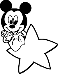 Awesome Baby Mickey On Star Coloring Page Star Coloring Pages Coloring Pages Baby Mickey