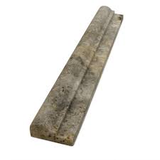 A beautiful travertine with a rich blend of silver and grey. 2 In X 12 In Silver Travertine Honed Chair Rail Molding