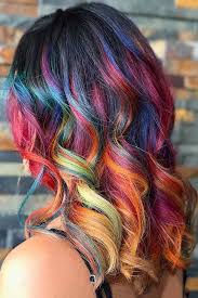 Black And Rainbow Hair Color 55 Fabulous Rainbow Hair Color Ideas Lovehairstyles Com Hair Color Rainbow Hair Color Oil Slick Hair