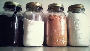 Great for the bathroom or the kitchen, a fun project that also makes a great gift. My Diy Mason Jar Canisters Coffee Sugar Brown Sugar And Flour Mason Jar Canisters Mason Jar Diy Mason Jars