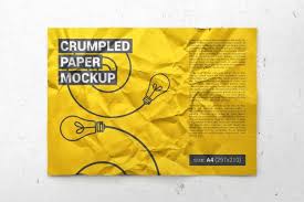 Crumpled A4 Paper Poster Flyer Mockup Flyer Mockup Flyer Mockup